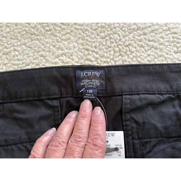 J.Crew  Womens High Rise Girlfriend Chino Black Size 18 - Picture 7 of 12